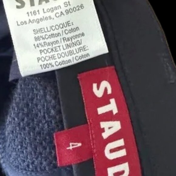 NWT Staud Luisa Navy Blue Pleated Shorts, Size 4 - Picture 6 of 7